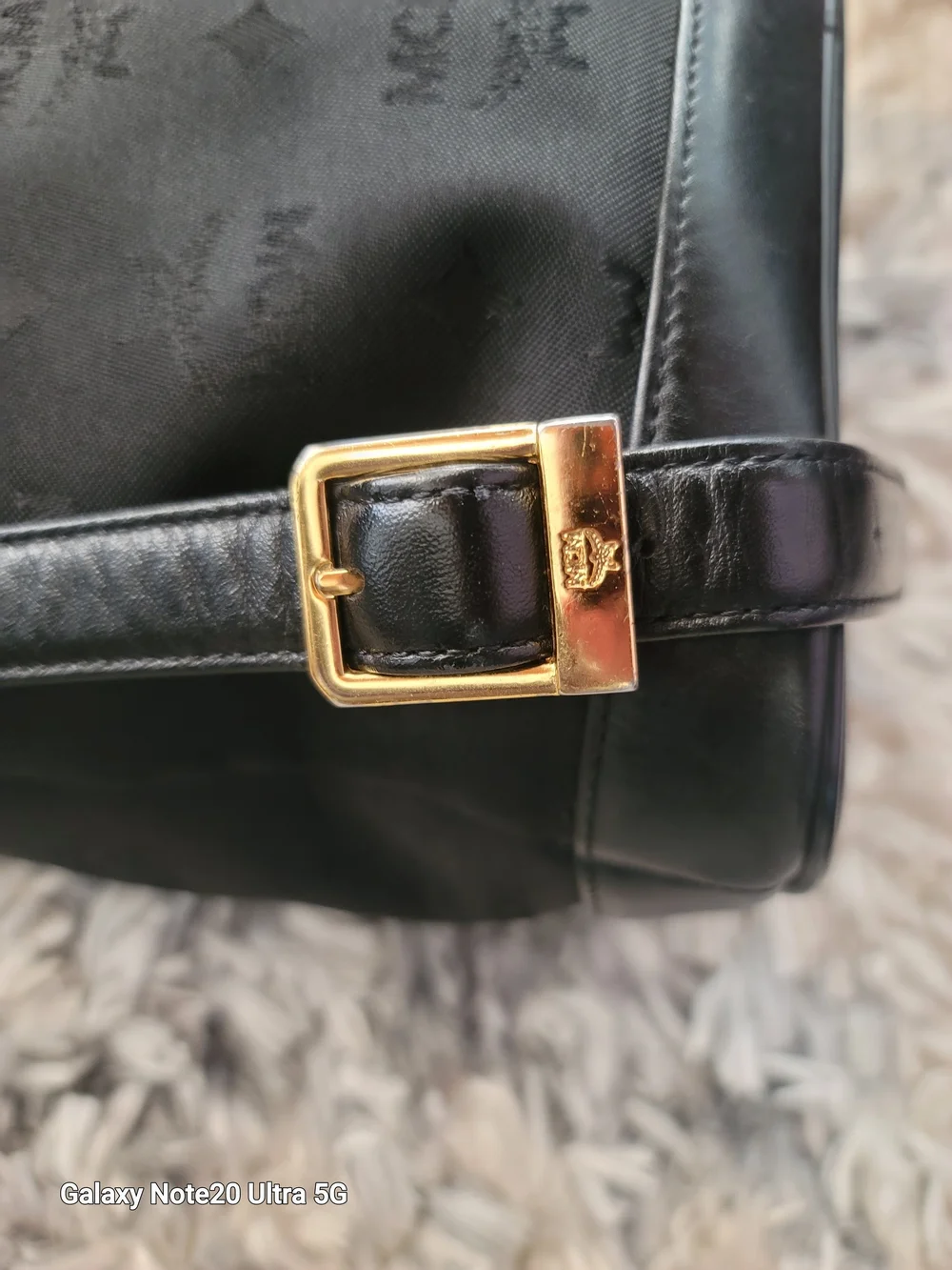 MCM Black Logo Jacquard Canvas Backpack - Black